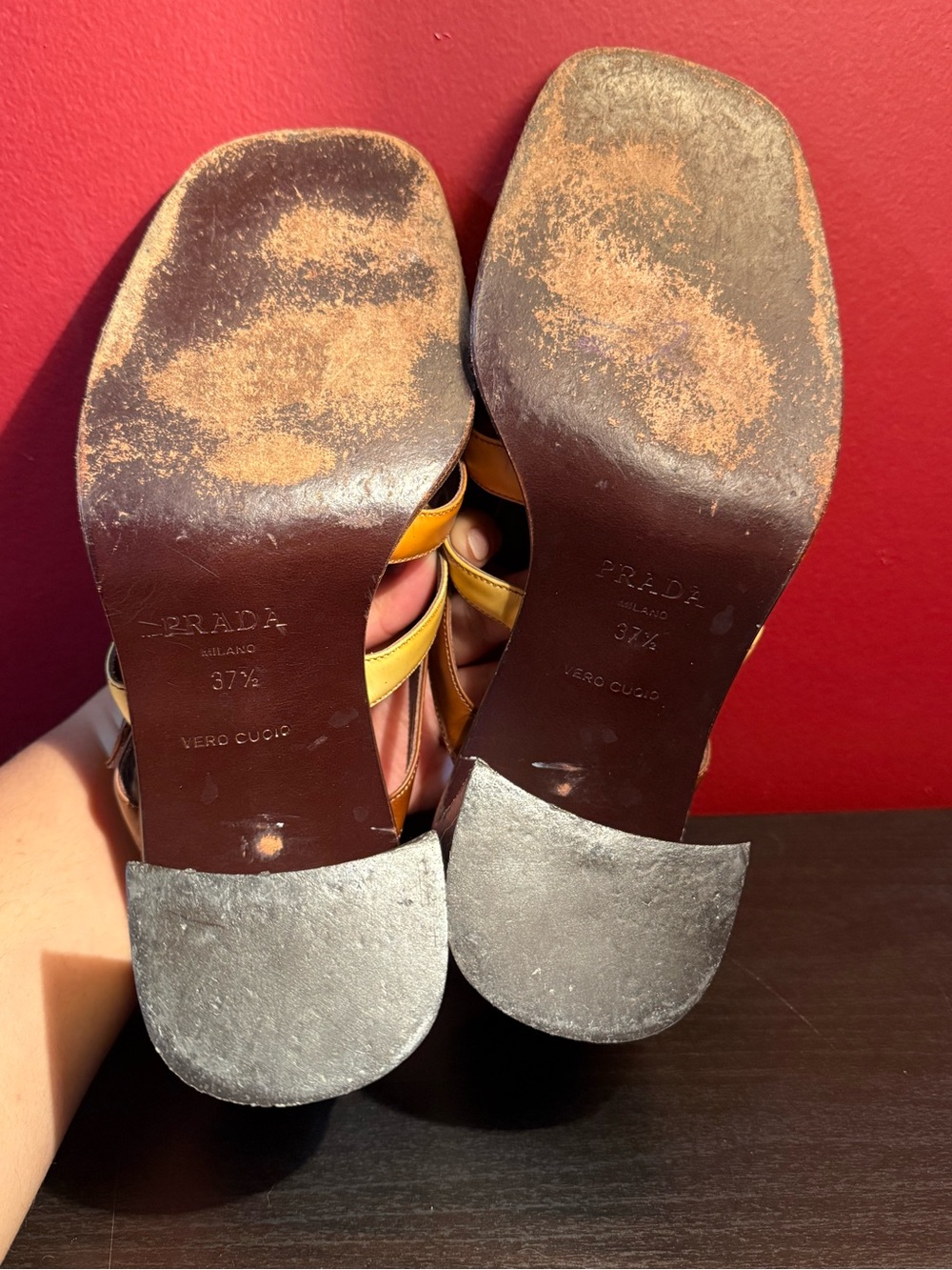 PRADA Multi-Color Leather Heels, Size 7.5 - Picture 10 of 10